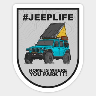 Jeep Life Jeep Wrangler Offroad 4x4 - Ocean Blue Sticker